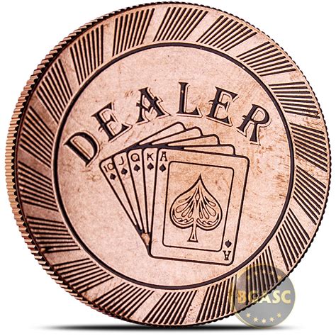 silver dealer poker chip